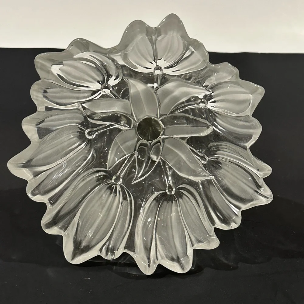 Mikasa Crystal Pedestal Tulips Satin Frosted Glass Footed Bowl 7" - Picture 7 of 9